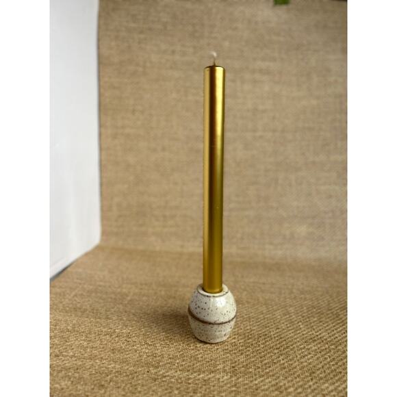 Vintage Pier 1 Gold Column Candles Set of 3 New in Box Metallic Taper Style - Picture 6 of 6